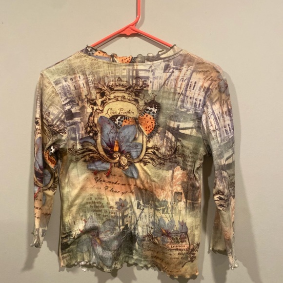 Patchington Artistic Print Long Sleeve Top - Picture 4 of 4
